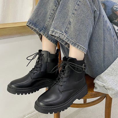 ショートブーツ レディース厚底ブーツ韓国