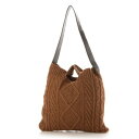 トミエコ Tomieco ニット編のトートバッグ 今シーズン注目アイテムです (BROWN)