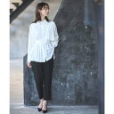 ルイルエブティック RUIRUE BOUTIQUE プリーツロングシャツ&パンツセットアップ (ホワイト×ブラック/BLZ)