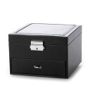 ヴィータフェリーチェ VitaFelice ジュエリーボックス 二段アクセサリーボックス インテリア スタンドミラー付き (BLACK)