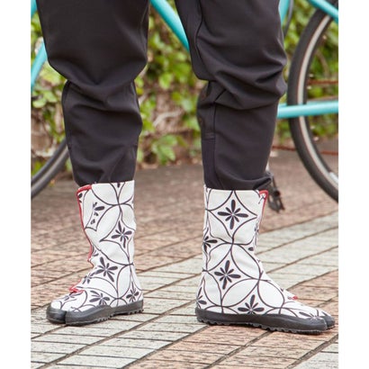 【カヤ】テープ地下足袋 花七宝 ホワイト系その他