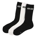 ニューエラ NEW ERA ソックス SOCKS CREW 3PAIRS MULTI 12674028 （ブラック・ホワイト）