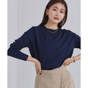 ユアーズ ur's カシミヤタッチクルーネックニットトップス (ネイビー)
