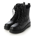 ブソラ bussola 撥水加工厚底レースアップブーツ (ブラックコンビ)