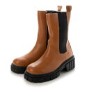 トミエコ Tomieco 厚底 チェルシーブーツ ミドル丈サイドゴア (BROWN)
