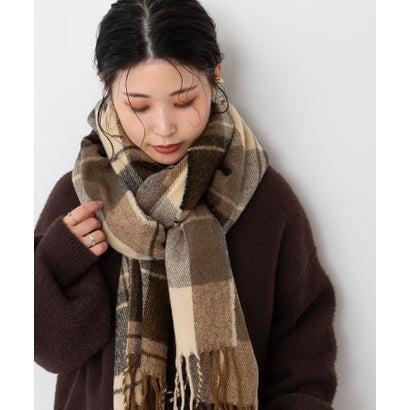 ウェレッグ セレクト welleg sellect ふわとろ大判ストール （ブラウンxベージュ）