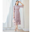 ドレスプラス DRESS+ レーススタンドカラーワンピースドレスパーティードレス (ラベンダー)