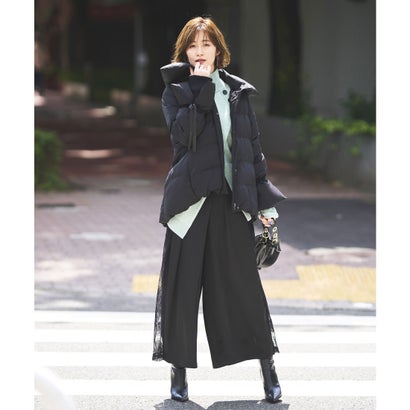 ルイルエブティック RUIRUE BOUTIQUE ビックカラーパデットコート (ブラック)