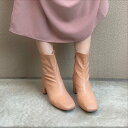 トミエコ Tomieco スクエアトゥ ショートブーツ (BEIGE)