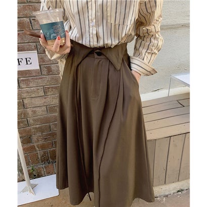 ジュエローブ Jewelobe 2wayタックフレアスカート （ブラウン）