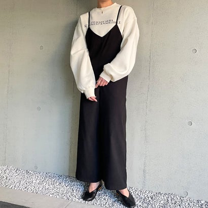 ジュノア JUNOAH バックリボンサロペット (ブラック)
