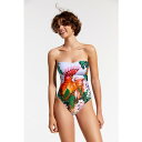 デシグアル Desigual トロピカル ワンピース水着【返品不可商品】 (ブルー)