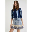 デシグアル Desigual フリルパッチワーク デニムミニスカート (ブルー)