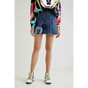 デシグアル Desigual ミッキーマウス パッチワークミニスカート (ブルー)