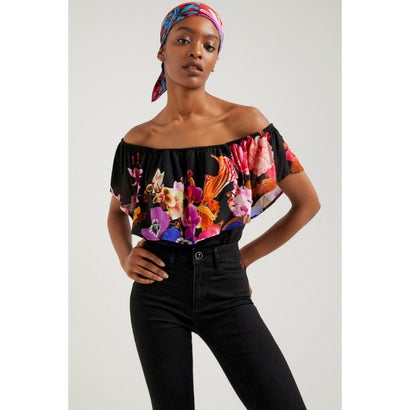 デシグアル Desigual M. Christian Lacroix 花柄ボディスーツ (グレー/ブラック)
