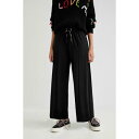 デシグアル Desigual 薄手 ニットキュロットパンツ (グレー/ブラック)