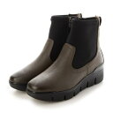 イタリコ ITALICO ふかふか 厚ソールストレッチコンビ ショートブーツ (オリーブ)