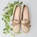 ブリジット バーキン Bridget Birkin リボンベルトローファー (ベージュコンビ)
