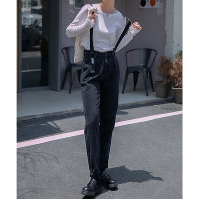 ジュエローブ Jewelobe 2wayデニムサロペットパンツ (ブラック)