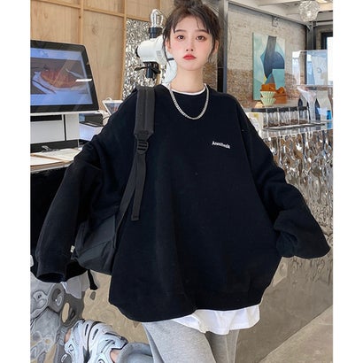 デバイス DEVICE ストリートデザイン スウェット トレーナー (ブラック)