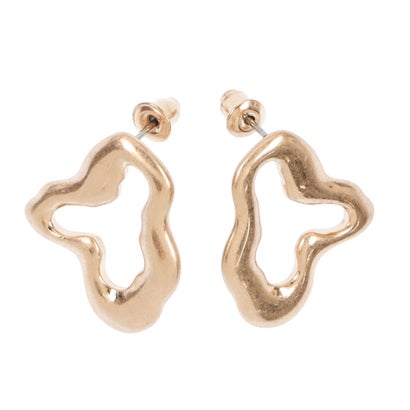 カンカン KANKAN メタル変形リングピアス (ゴールド)