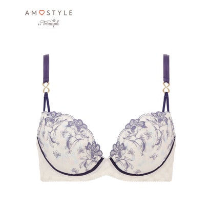 アモスタイル バイ トリンプ AMOSTYLE BY Triumph エレガントステッチ 1372 チャーミングラマー ブラジャー B-Dカップ (ホワイト)
