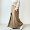 ジーラ GeeRA フロントタックスカート風ワイドパンツ (モカ)