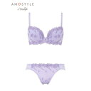 アモスタイル ハ?イ トリンフ? AMOSTYLE BY Triumph AMOSTYLEステッチ 1184 チャーミングラマー ブラ＆ショーツセット Eカップ （ラベンダー）