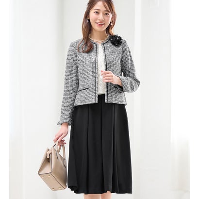 アロッタ Alotta 【4点セット】入学式も卒業式も!セレモニーワンピーススーツ (モノトーン系)