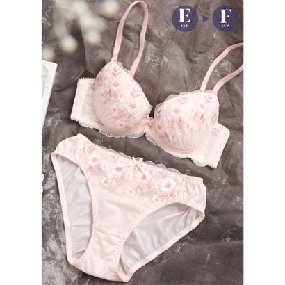 パリーゼ Palissee 【EFカップ】fluffy flower 3/4カップブラ&ショーツ【返品不可商品】 (ピンク)