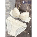 パリーゼ Palissee 【EFカップ】fluffy flower 3/4カップブラ&ショーツ【返品不可商品】 (クリーム)