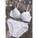 パリーゼ Palissee fluffy flower3/4カップブラ&ショーツ【返品不可商品】 (パープル)