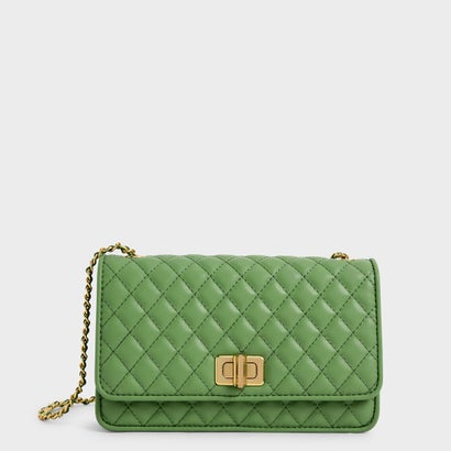 キルテッド ターンロックイブニングクラッチ 【再入荷】（Green）のサムネイル