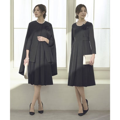 ルイルエブティック RUIRUE BOUTIQUE ケープジャケット&タックワンピースアンサンブル （ブラック）のサムネイル