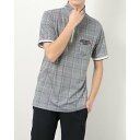 イグニオ IGNIO メンズ ゴルフ 半袖シャツ チェックジャガードジップシャツ IG-1H1042Z （ブラック）