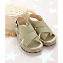 ソロット SOROTTO 【ママとお揃い】ジュートソールのフラットサンダル (KIDS) (グリーン)