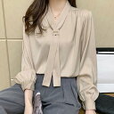 ボウタイ ブラウス レディース Vネック