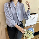 ボウタイ ブラウス レディース Vネック
