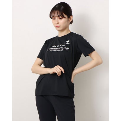 ルコックスポルティフ le coq sportif レディース 半袖機能Tシャツ サンスクリーンショートスリーブシャツ QMWTJA05 （ブラック）