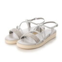 アンリーフ unReef クロスストラップフラットサンダル (シルバー)