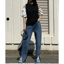 ジュエローブ Jewelobe 異素材オフショルカットトップス (ブラック)