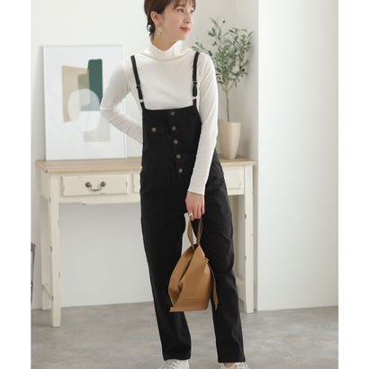 プールヴー PourVous ツイルマキシ丈サロペットボトム （ブラック）