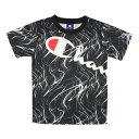 チャンピオン Champion ジュニア 半袖機能Tシャツ チャンピオン 半袖総柄Tシャツ_Champion T-SHIRT CK-VS305 (ブラック)