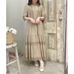 【an another angelus limited】 レース使いティアードロングワンピース (フィント F i.n.t)（KHAKI）