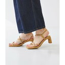 メヌエ Menue 連ストラップ5.5cmヒールサンダル (1033ベージュPU)