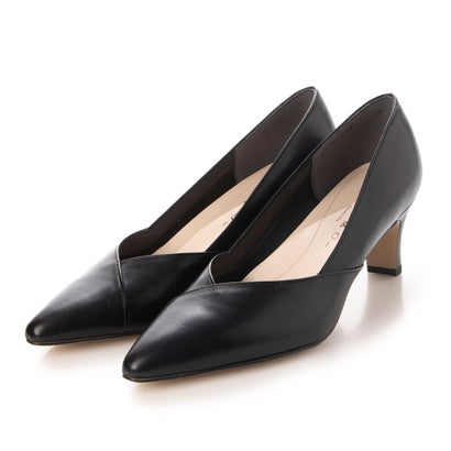 メルモ MELMO ポインテッドトゥデザインパンプス （ブラック）