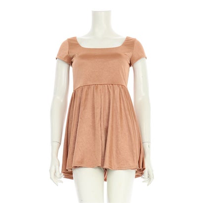 RINASCIMENTO/リナシメント 光沢オールインワン 無地 半袖 スクエアネック【公式アウトレット】