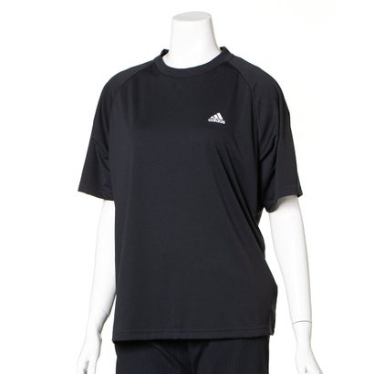 ◇マネキンサイズ／9号/モデル着用サイズM◇アディダス adidas レディース 半袖機能Tシャツ デザインド トゥ ムーブ ヨガ BF 半袖Tシャツポリエステル素材でさらっと着られるルーズシルエットのボーイフレンドTシャツ。ラグラン袖のゆったりした作りが特徴。サイクル素材で作られた、通気性に優れたゆったりしたアイテムです。■生産国: カンボジア■素材: ポリエステル100%※サイズ表記は日本のサイズ規格 (JASPO) になっております。こちらはアウトレット品です。主にはシーズン落ちの新品になりますが、中には細かな傷やシワ、若干の色落ち等がある場合がございます（訳あり品を除く）。M レディス : 【着丈】65cm / 【胸囲】106cm / 【袖丈】35.5cm別カラーはこちら！ ピンク