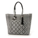 ウーヴン WOVEN メルカドバッグ かごバッグ bk-bag-mid-bl-wh-m