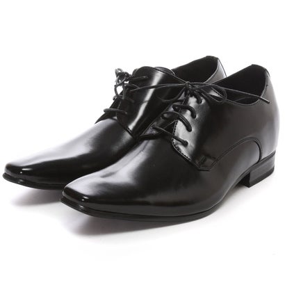 上げ底インソールを内蔵した「身長UP」仕様デザインが嬉しいMM/ONE（エムエムワン）の6cmアップ（シークレットインソール仕様）ロングレッグプレーントゥレースアップシューズ。外観は一般的なビジネスシューズに見えますが、履くだけで身長UP効果が実感できるすぐれもの。身長アップの機能だけでなく、シャープで美しいシルエットも魅力の一つです。Motivate + Men + only ONE ビジネスシーンにプライベートシーンに毎日のファッションにマッチするシューズを提案するMM/ONE（エムエムワン）のドレスシューズ(ビジネスシューズ)。アッパーはドレッシーな雰囲気ですが、トゥは若干低めノーズは細長いシャープなシューズです。 パーティーシーンやドレス好きの方にはオススメです。TPOをわきまえた靴選びこそ、デキる男のスーツスタイルというものです。 [ 合成皮革の特徴 ]レザーより｢雨に強く、カビがつきにくい性質｣また、お手入れも簡単で普段使いには最適な素材です。[ サイズ感について ]スポーツブランドのスニーカー(アディダス、ナイキ、コンバース等)と同じサイズを選ばれますと大きく感じる場合がございます。※スニーカーのインソールには、スポンジなど衝撃吸収のための素材が多く使用されているため、 足の実寸値より0.5-1.0cm大きいサイズをセレクトすると言われです。革靴の場合は、スポンジなどの厚い素材が少ない為、より足の実寸値に近いものがジャストサイズになります。※コンバースで27.0cmを履かれている方は、SIZE：42(26.0cm)程度とお考え下さい。[ オススメスタイル ]スーツ・スラックスやセットアップでビジネスシーン・結婚式に。もちろん、キレイ目デニムでドレスダウンスタイルにも使えます。MM/ONE(エムエムワン)のアイテムは若干長めのノーズが特徴で、履いたときの全身のシルエットがキレイにまとまるが魅力の一つで、フォーマル ドレスシーンでもお使い頂けるオススメのブランドです。※サイズは目安になります。履き方・足型等、個人差がございますので、あくまでも参考程度にお考え下さいませ。40/25cm : 【ヒール寸】8cm41/25.5cm : 【ヒール寸】8cm42/26cm : 【ヒール寸】8cm43/26.5cm : 【ヒール寸】8cm44/27cm : 【ヒール寸】8cm別カラーはこちら！ ブラウン